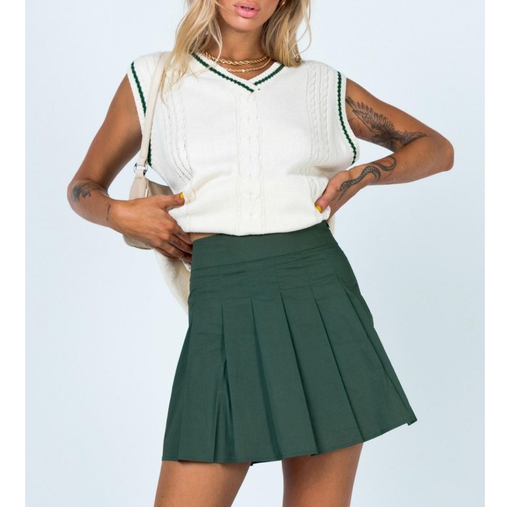 Princess Polly Forest Green Mini Skirt US 4